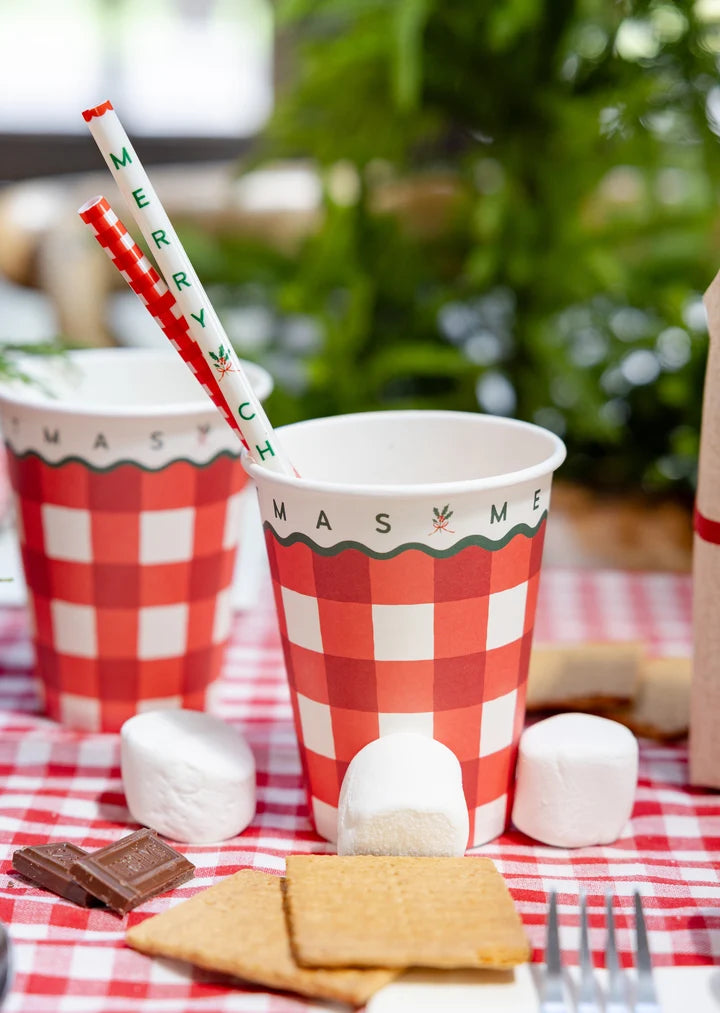 Merry Christmas Gingham Party Cup