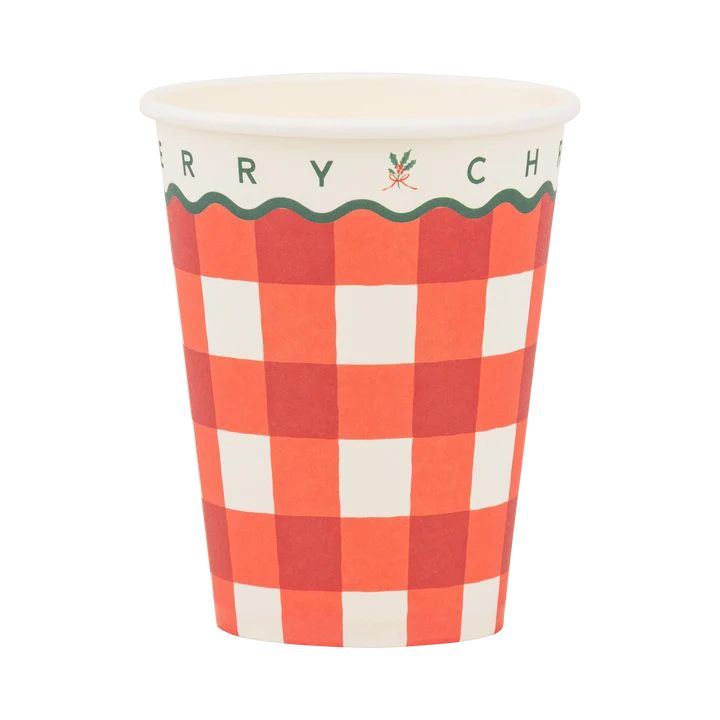 Merry Christmas Gingham Party Cup