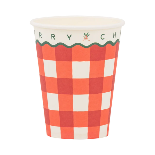 Merry Christmas Gingham Party Cup