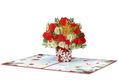 Christmas Flowers Pop Up Card