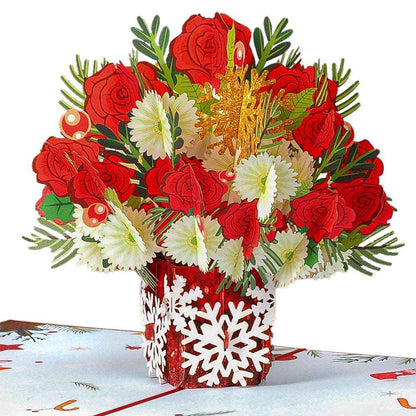 Christmas Flowers Pop Up Card