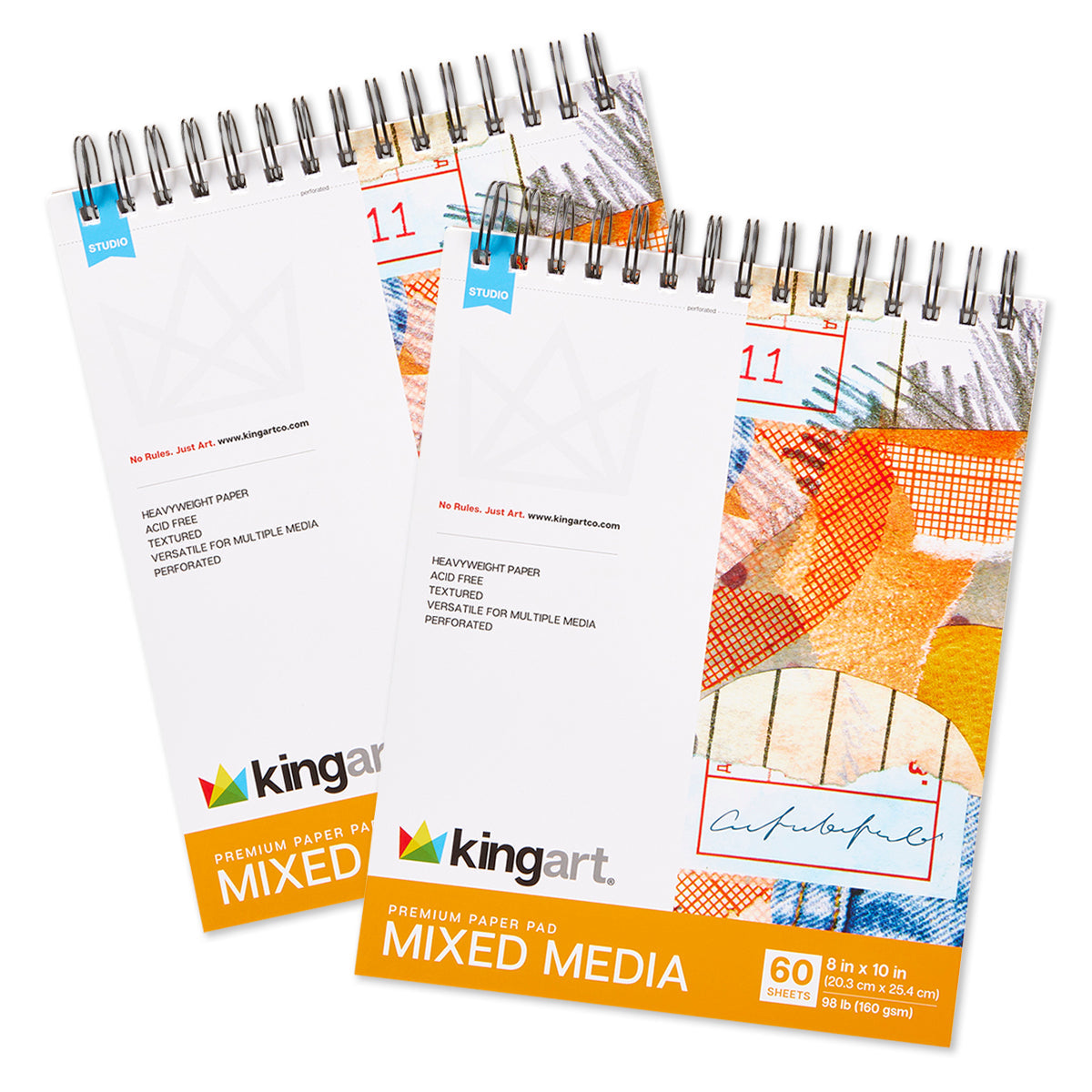 Mixed Media Sketchbook – Top Spiral - 8" x 10" - 2 Pack - 60 Sheets