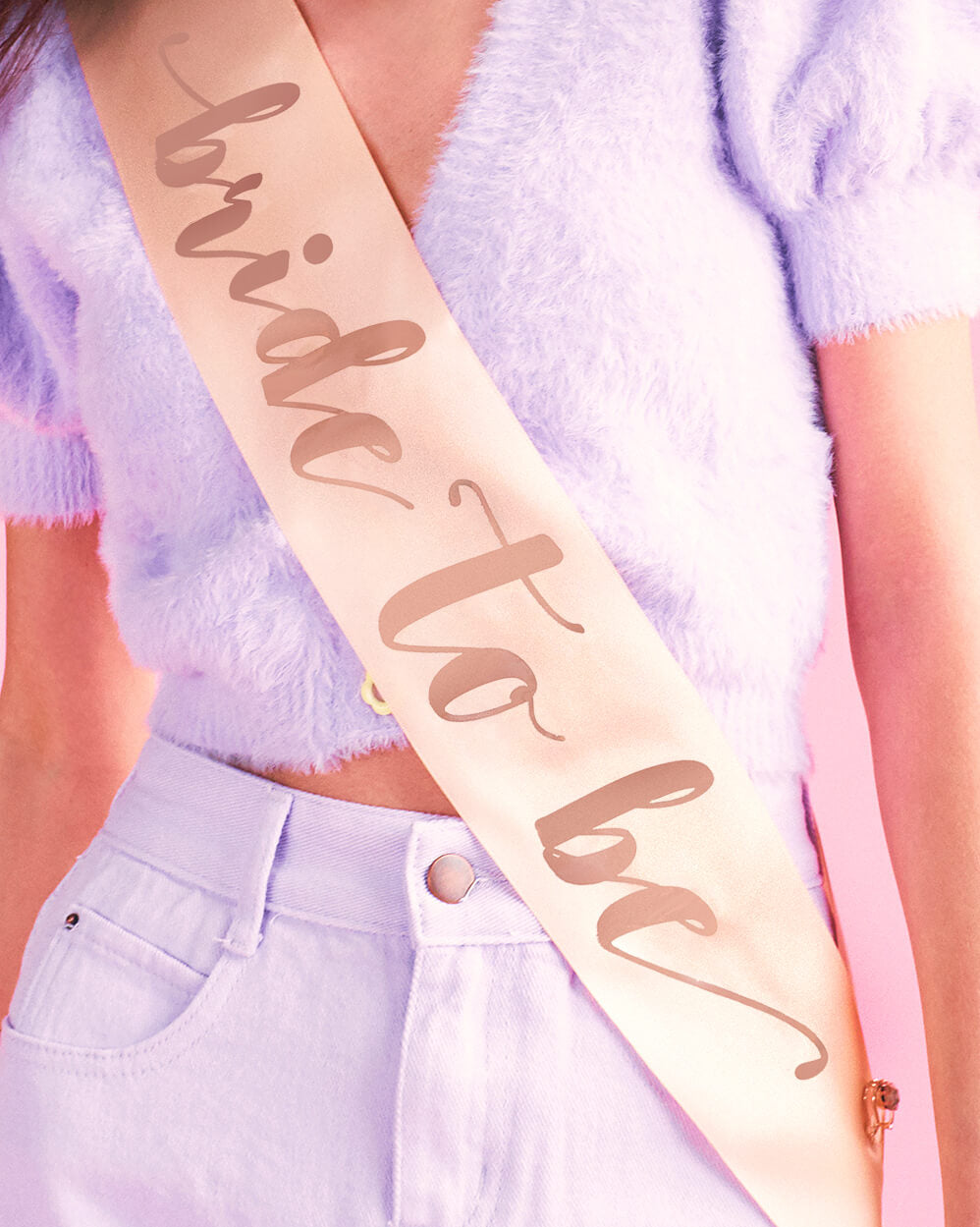 Rose Golden Sash - rose gold silk + foil