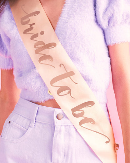 Rose Golden Sash - rose gold silk + foil