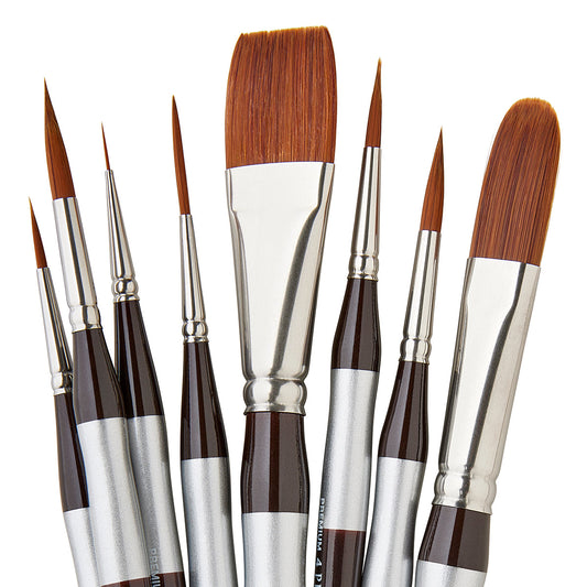 Precision™ Amber Taklon Comfort Handle Brush Set - 8 pc
