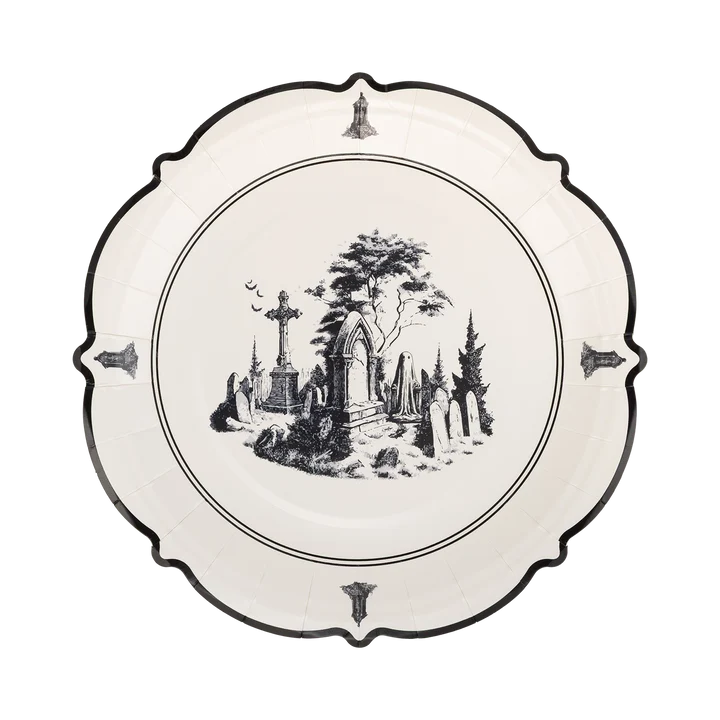 Halloween Scenes 9" Plate Set