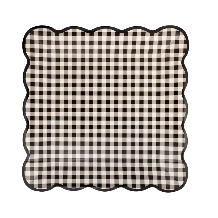Black Gingham 10" Plate