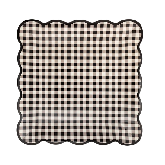 Black Gingham 10" Plate