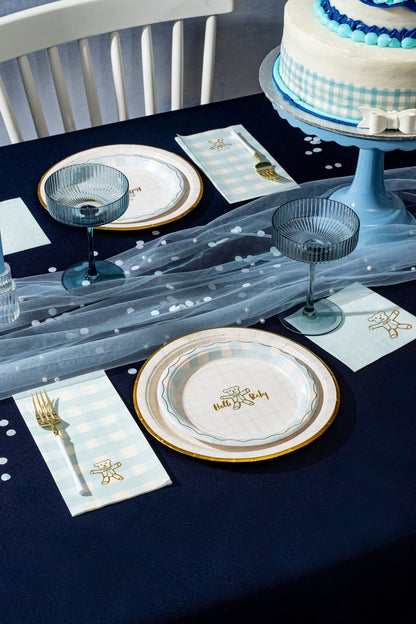 Blue Plaid Dinner Plates