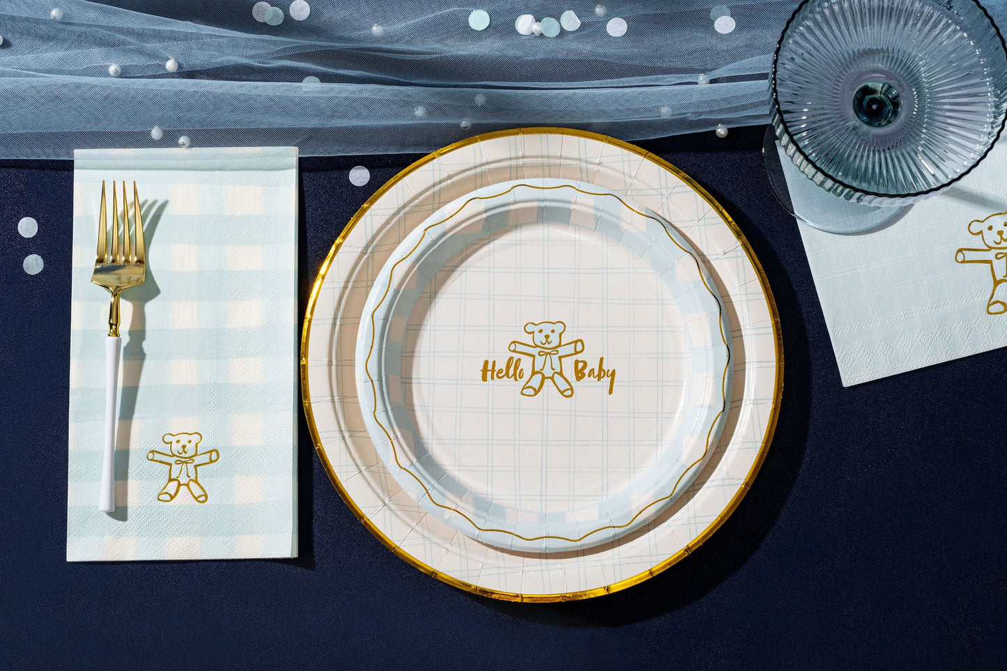 Blue Plaid Dinner Plates