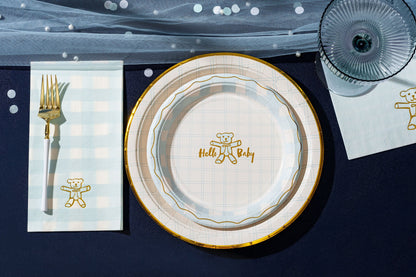 Blue Plaid Dinner Plates