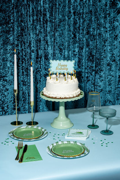 Blue & Green Birthday Acrylic Cake Topper