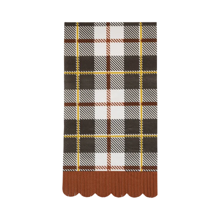 Black Fall Plaid Dinner Napkin