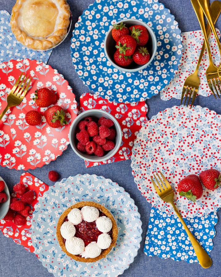 Floral Bamboo Plate Set