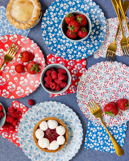 Floral Bamboo Plate Set