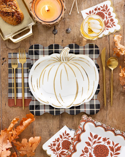Black Fall Plaid 10" Plate