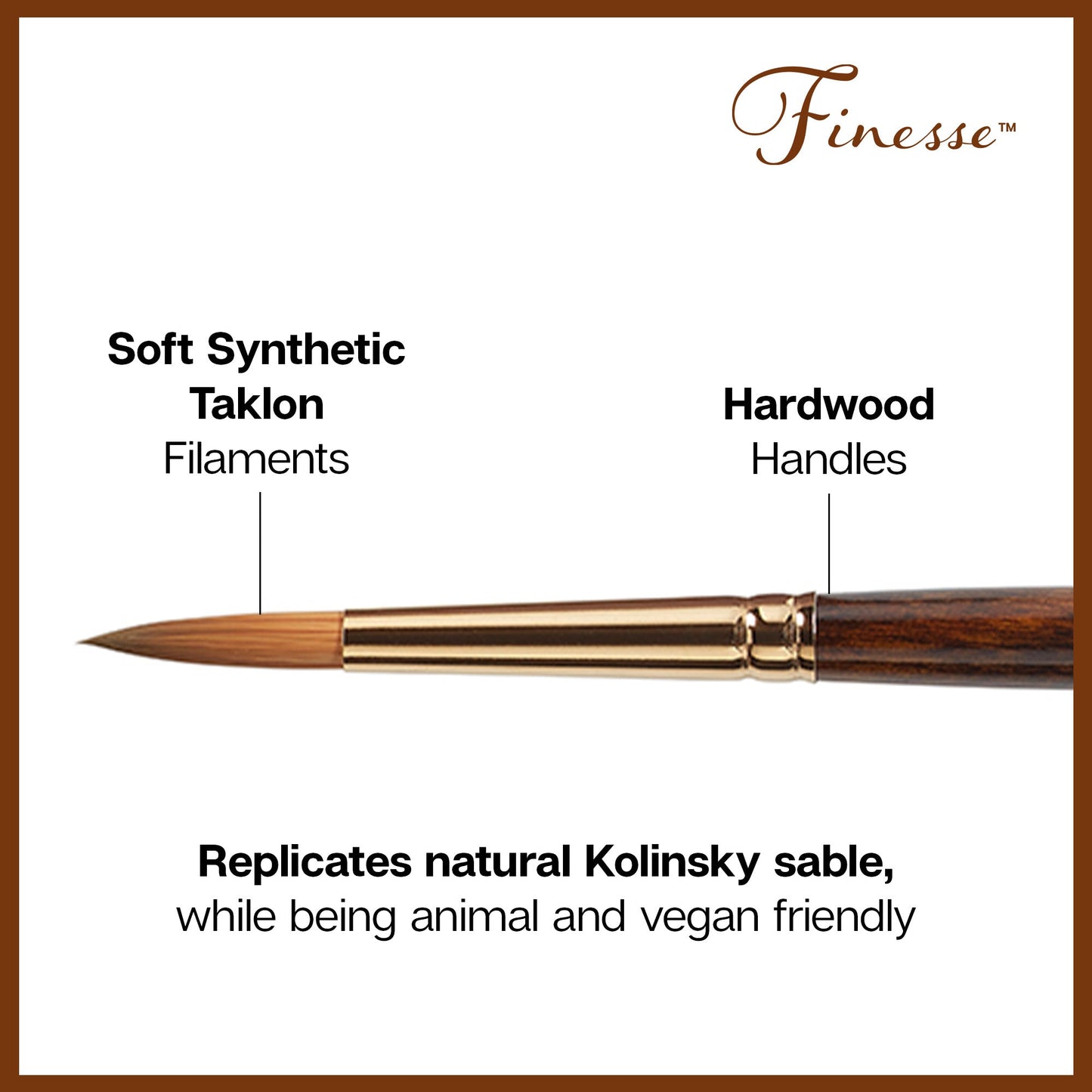 Finesse™ 8020 Ultra Round™ Synthetic Kolinsky Sable Brush Set - 10 pc