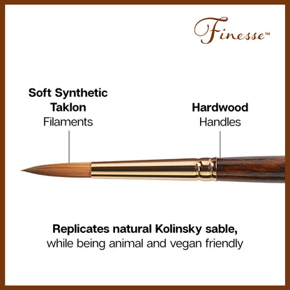 Finesse™ 8020 Ultra Round™ Synthetic Kolinsky Sable Brush Set - 10 pc
