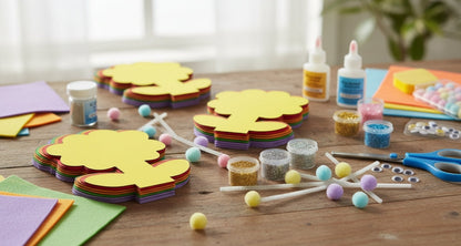 SHAPES ETC. Small Assorted Color Creative Foam Cut-Outs - Flower