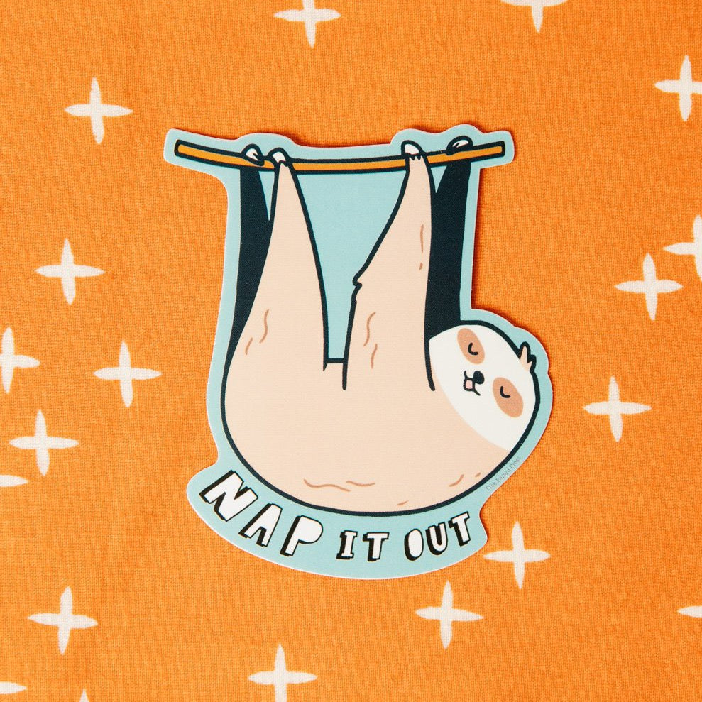 Nap it Out Sloth Vinyl Decal Sticker