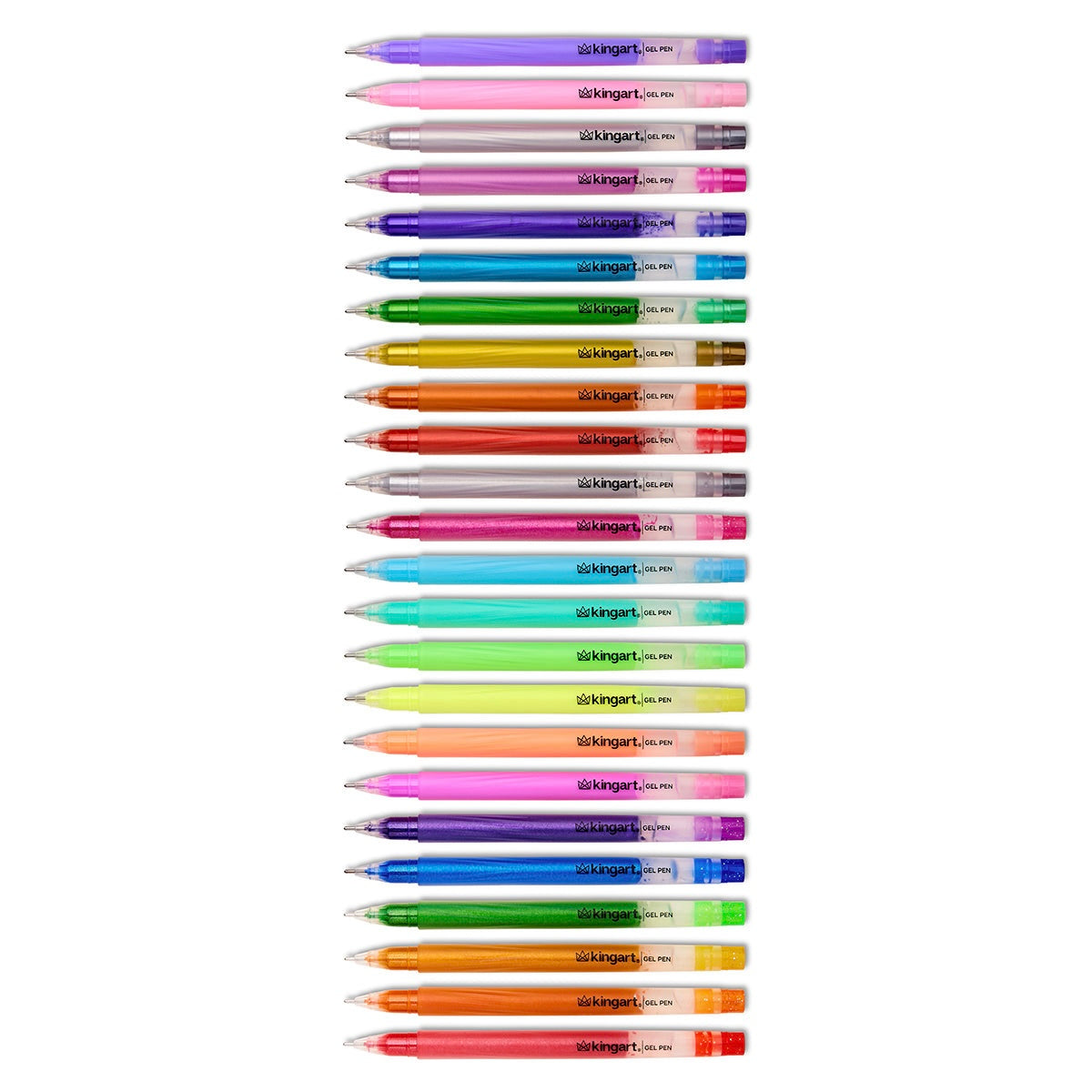 Gel Pens Variety Pack - Glitter, Metallic & Pastel Colors - 24 pc