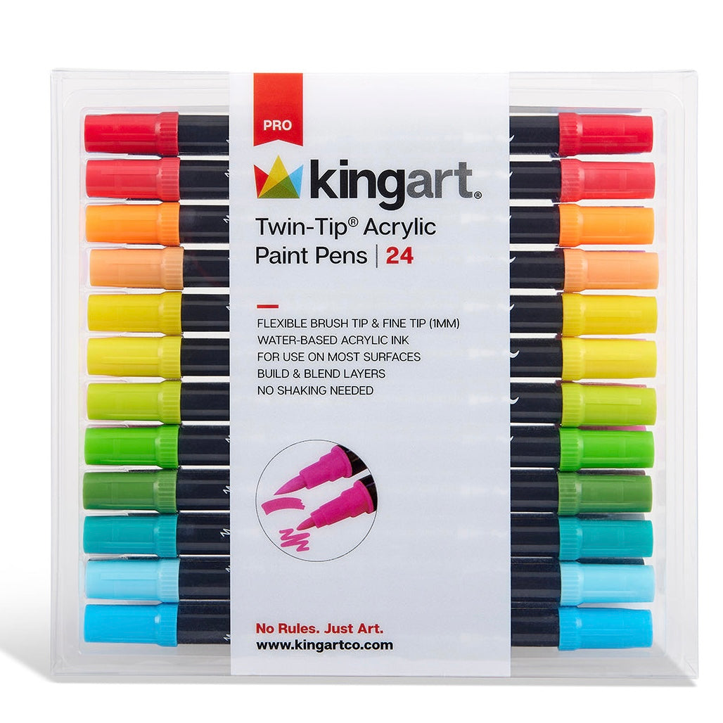 PRO Twin-Tip™ Acrylic Paint Pens – 24 Colors