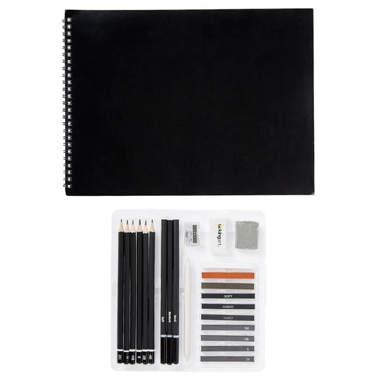 Sketching & Drawing Combo, Hardcover Book & 24 pc Pencil Set