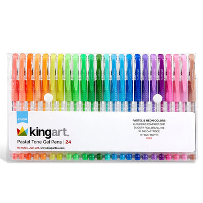 Gel Pens - Comfort Grip Pastel Tone - 24 Colors