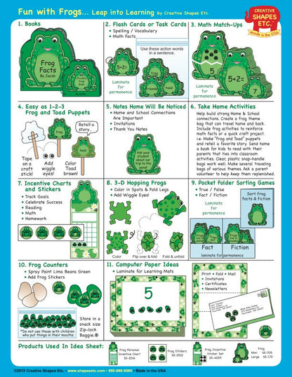 SHAPES ETC. Small Assorted Color Creative Foam Cut-Outs - Frog