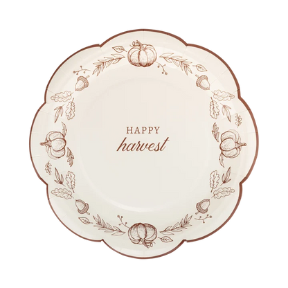 Happy Harvest Line Art Paper Plates
