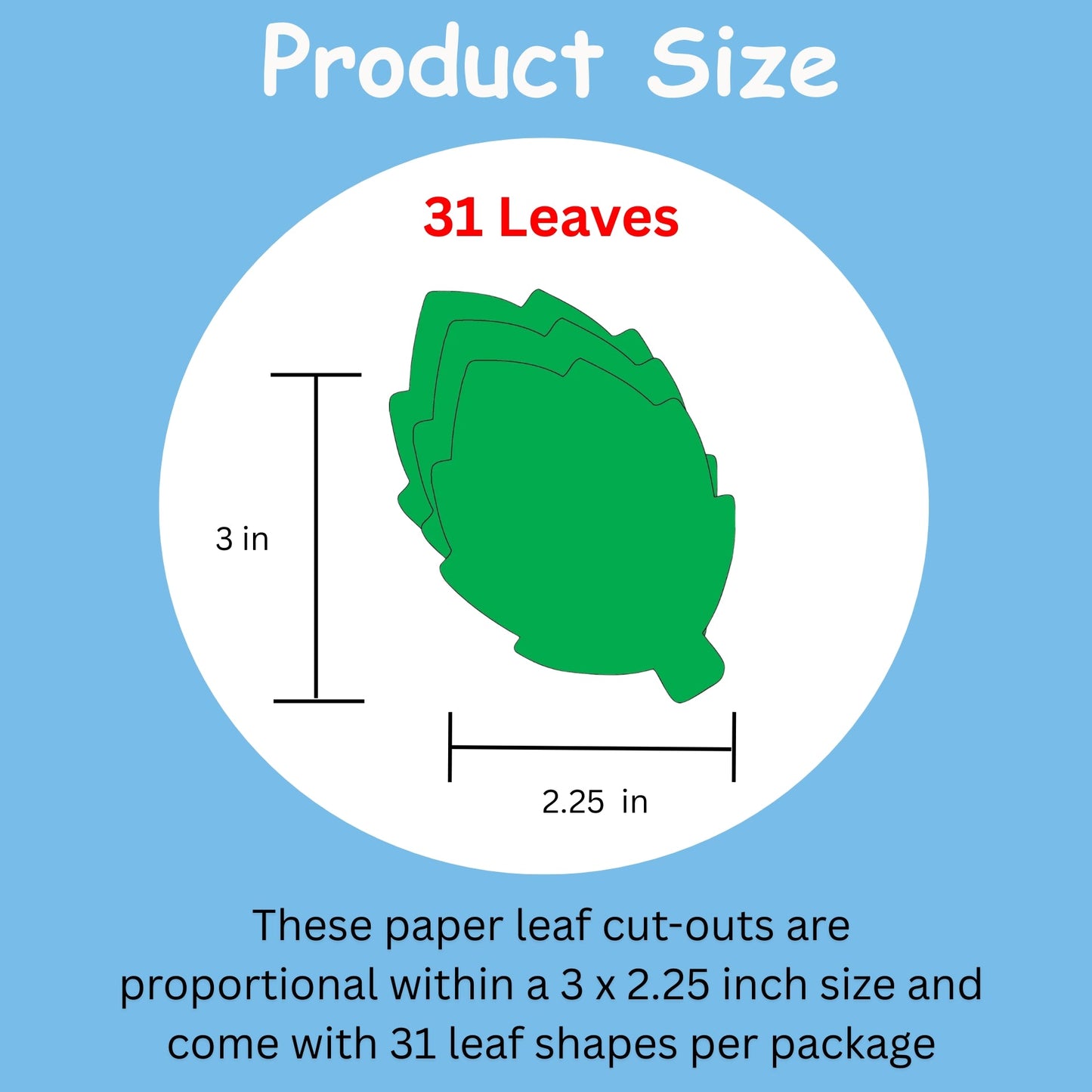 SHAPES ETC. Small Single Color Cut-Out - Green Leaf