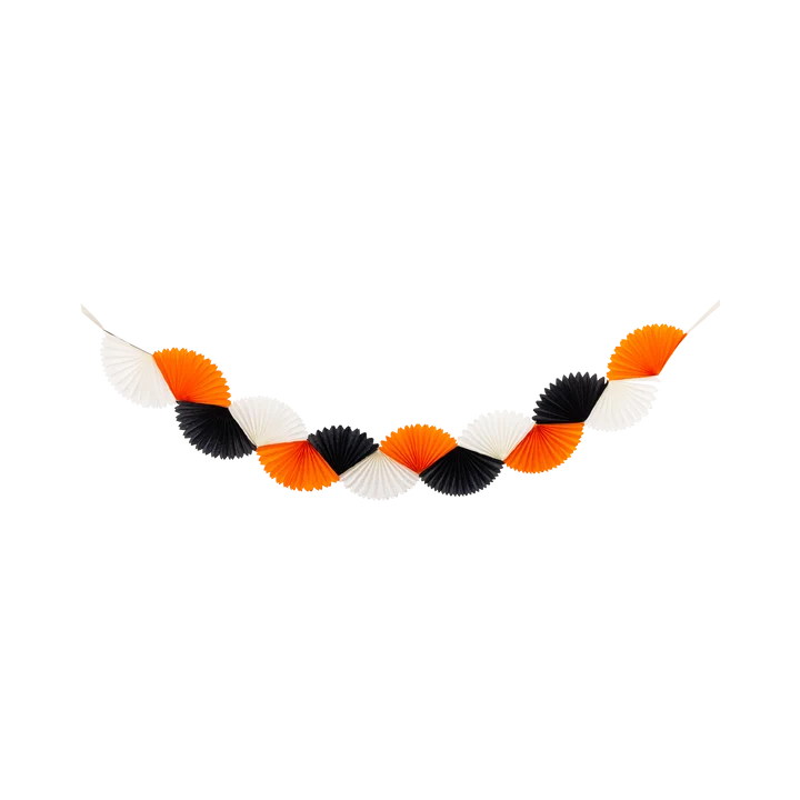 Orange Black and Cream Double Bunting Tissue Banner