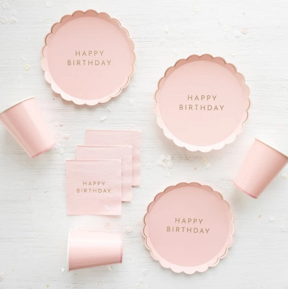 Petal Pink Signature Happy Birthday Small Plates