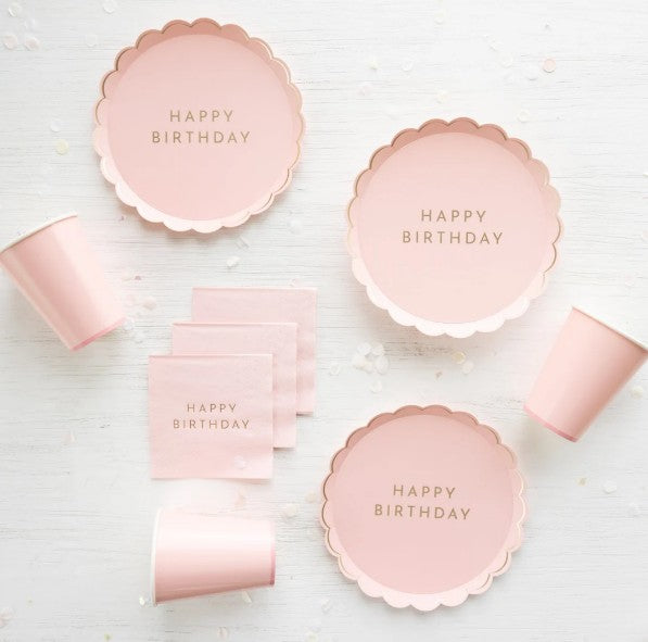 Petal Pink Signature Happy Birthday Cocktail Napkins