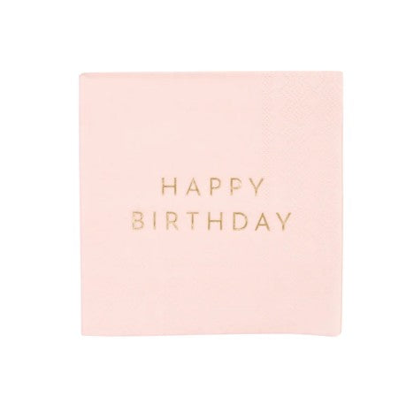 Petal Pink Signature Happy Birthday Cocktail Napkins
