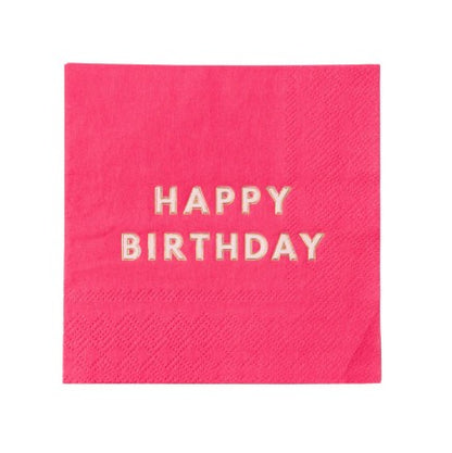Haute Pink Signature Happy Birthday Cocktail Napkins