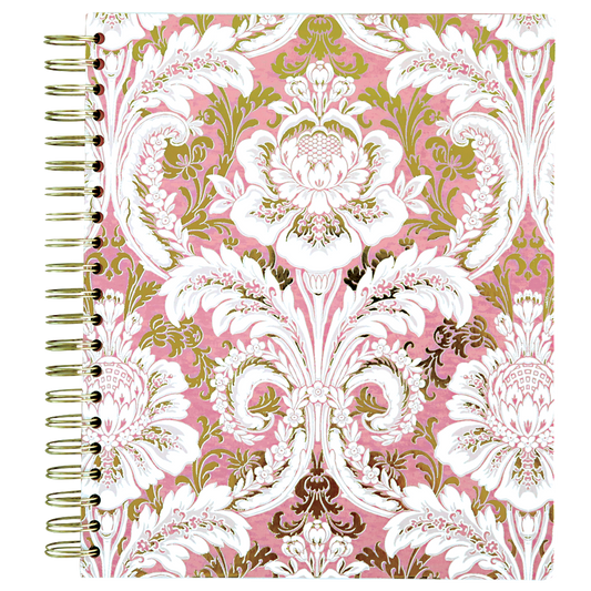 Pink Damask Spiral Notebook