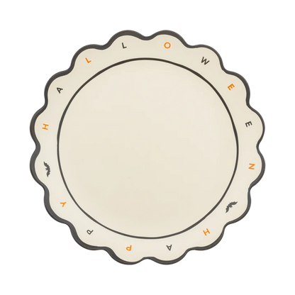 Happy Halloween Scalloped Bamboo Tray