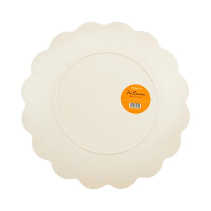 Happy Halloween Scalloped Bamboo Tray