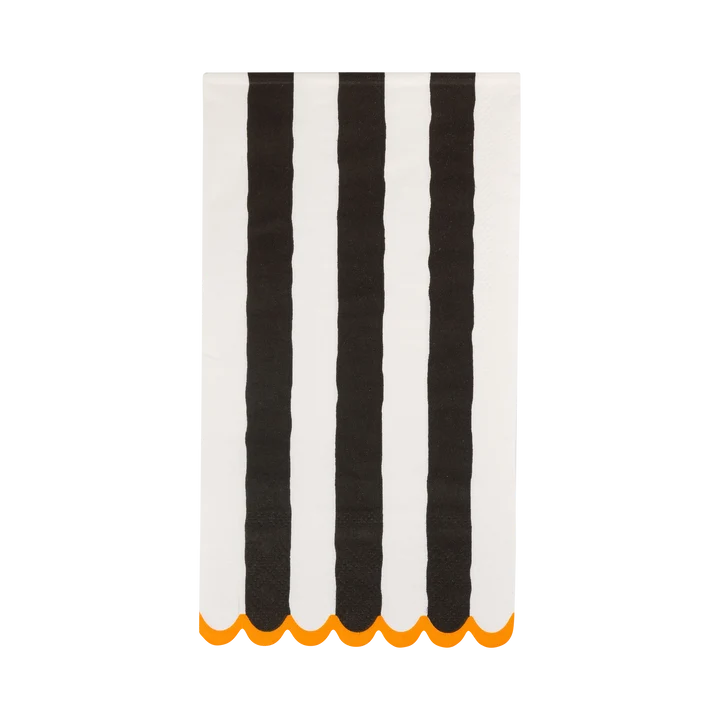 Black and Cream Striped Dinner Napkin