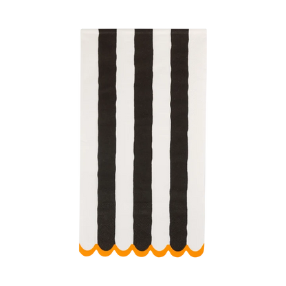 Black and Cream Striped Dinner Napkin