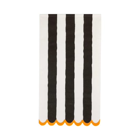 Black and Cream Striped Dinner Napkin