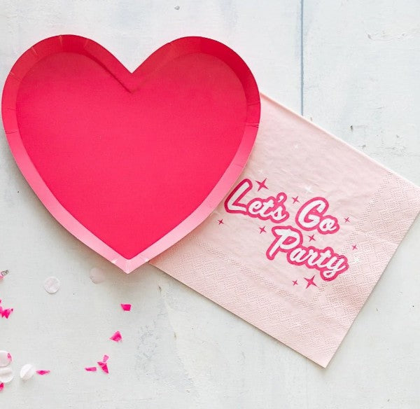 Haute Pink Heart Shaped Plates