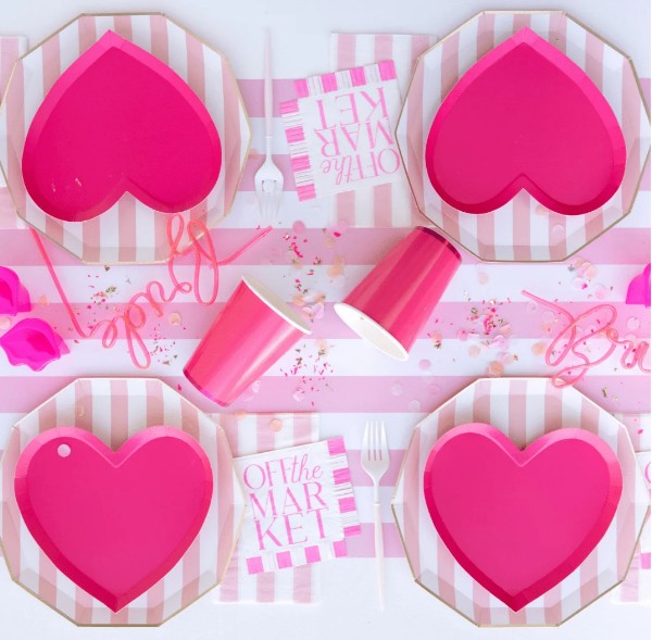 Haute Pink Heart Shaped Plates