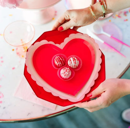 Haute Pink Heart Shaped Plates