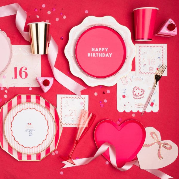 Haute Pink Heart Shaped Plates