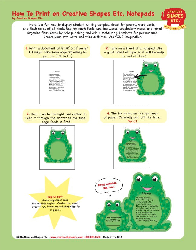 SHAPES ETC. Stationery Set - Frog