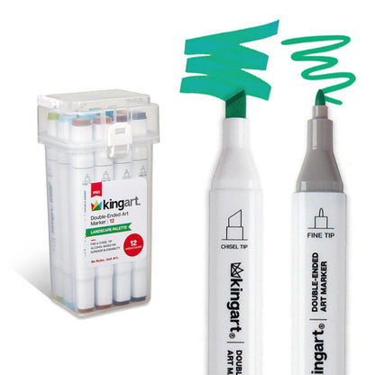 PRO Double-Ended Alcohol Markers - 12 Landscape Colors