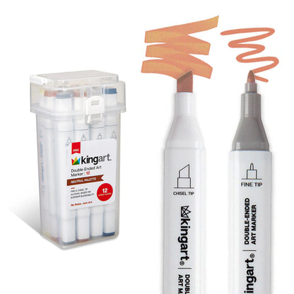 PRO Double-Ended Alcohol Markers - 12 Neutral Colors