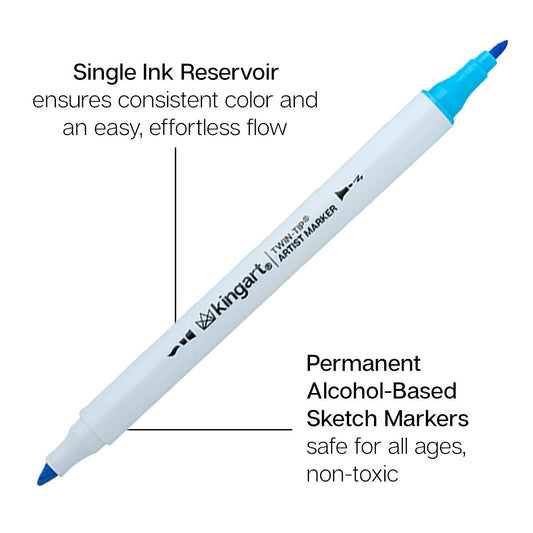 Twin-Tip™ Chisel & Fine Alcohol Markers - 60 Colors